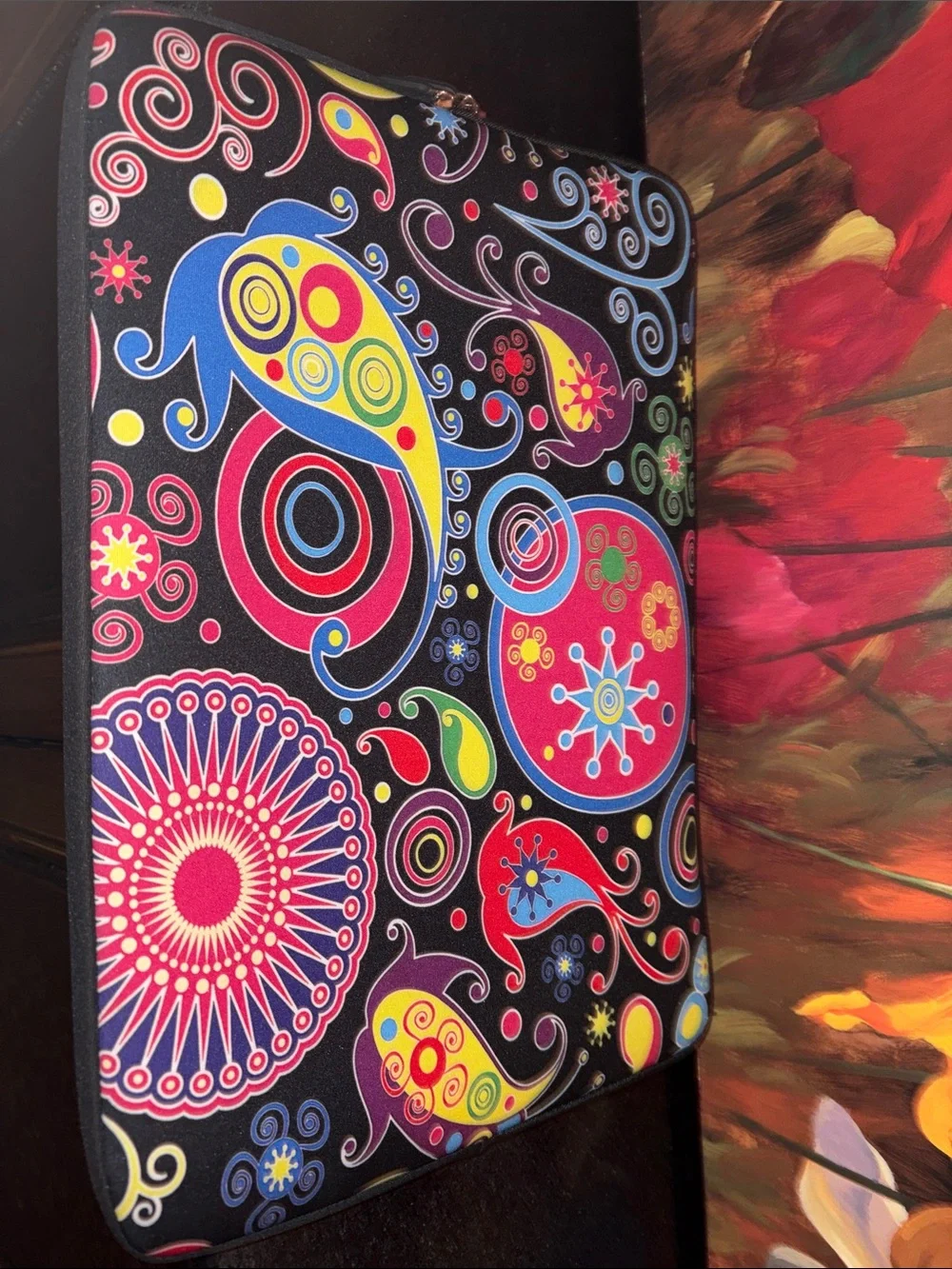 NWOT Colourful Paisley Laptop Sleeve - Vibrant Retro Print